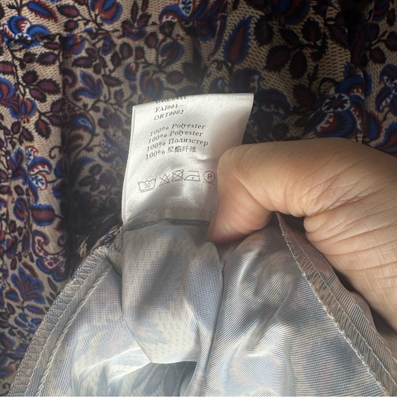 La Double J Dolly Floral Ortica Blue Print Puff Sleeve A Line Dress - Picture 11 of 15